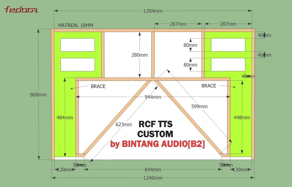 Skema Dan Ukuran Lengkap Box Subwoofer Rcf Tts36