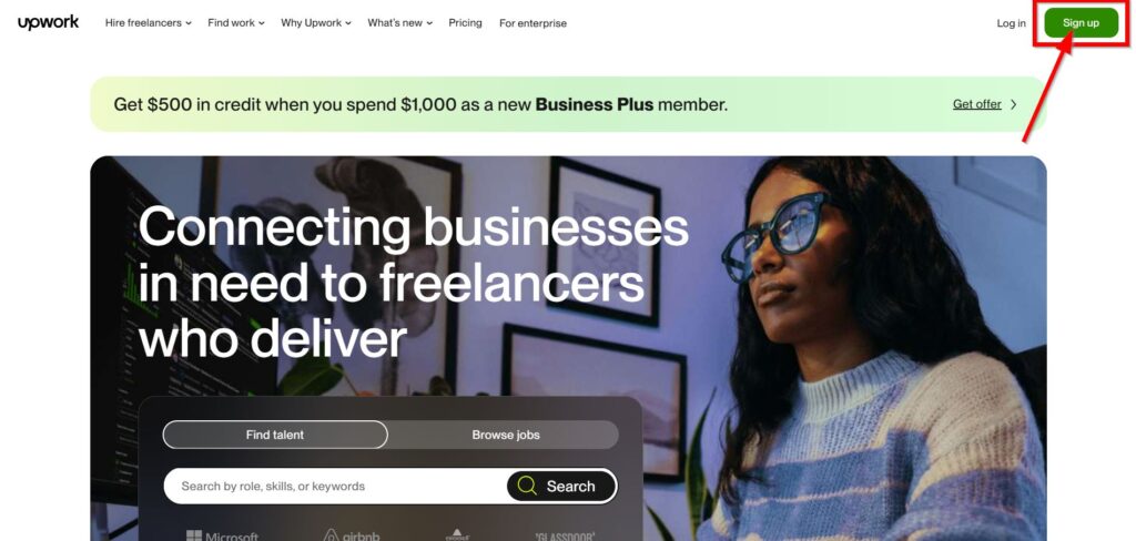 Create Account at Upwork