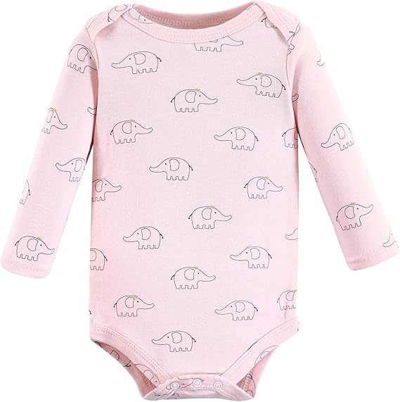 Hudson Baby Baby Girls Cotton Long Sleeve Bodysuits Pink