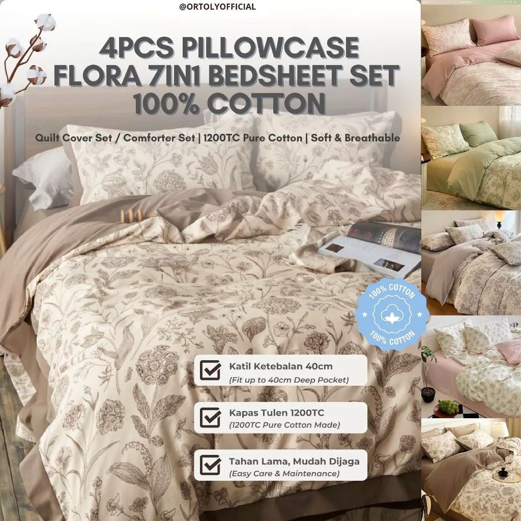 Ortoly 1200tc Cotton Bedsheet